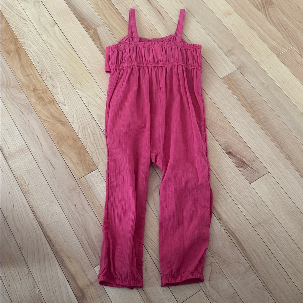 Carter's Raspberry Bow-Front Romper Jumpsuit - Picture 4 of 4